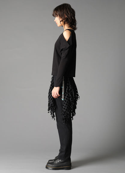 40/- SINGLE JERSEY OPEN SHOULDER LONG SLEEVE TEE