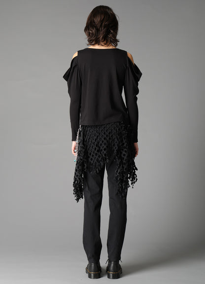 40/- SINGLE JERSEY OPEN SHOULDER LONG SLEEVE TEE