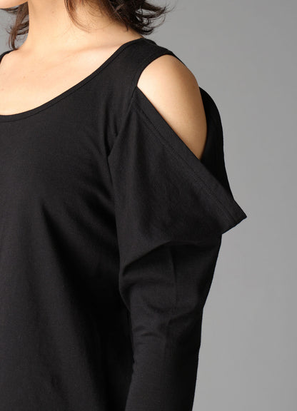 40/- SINGLE JERSEY OPEN SHOULDER LONG SLEEVE TEE