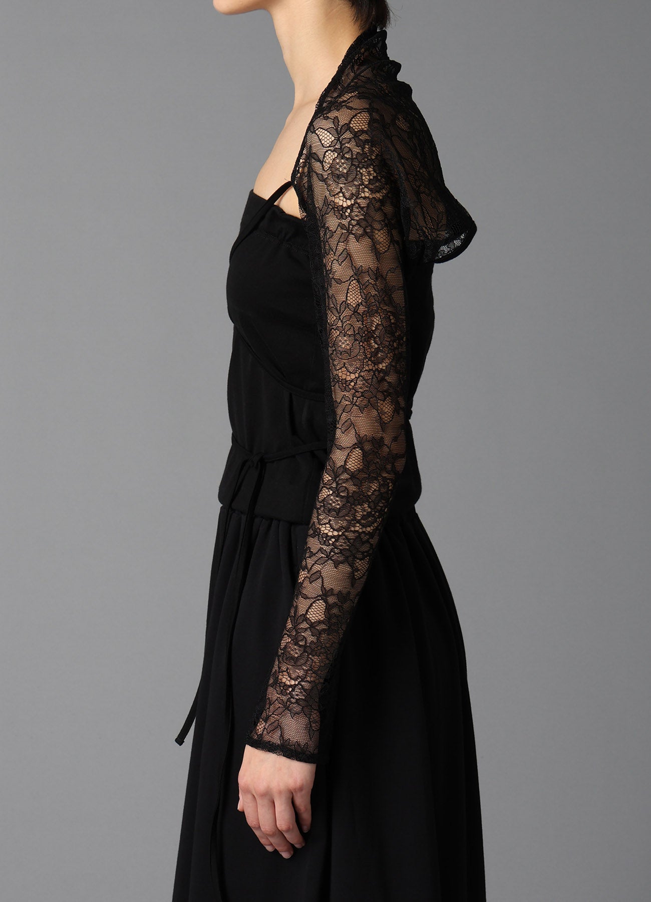 FLOWER LACE+SIGLE JERSEY SLEEVE SLIT BOLERO – THE SHOP YOHJI YAMAMOTO
