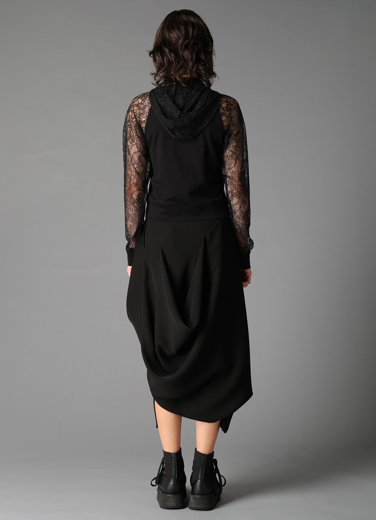 FLOWER LACE+SIGLE JERSEY RAGLAN HOODIE – THE SHOP YOHJI YAMAMOTO