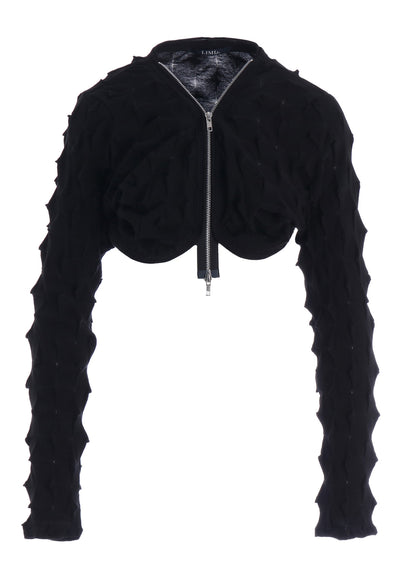 3D LINK STITCH ROUND HEM BOLERO