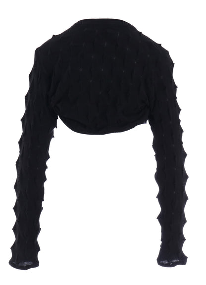 3D LINK STITCH ROUND HEM BOLERO