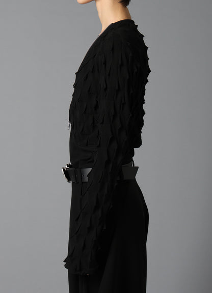 3D LINK STITCH ROUND HEM BOLERO