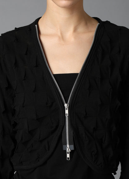 3D LINK STITCH ROUND HEM BOLERO