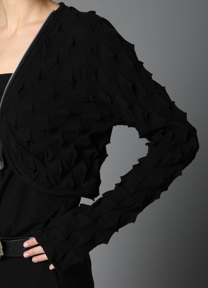 3D LINK STITCH ROUND HEM BOLERO