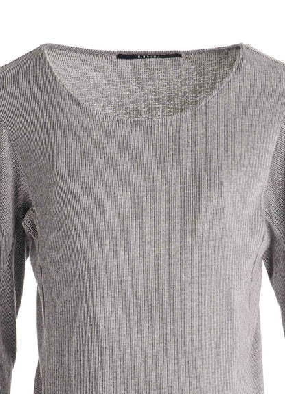 NATURAL RIB PANEL DESIGN LONG SLEEVE TEE