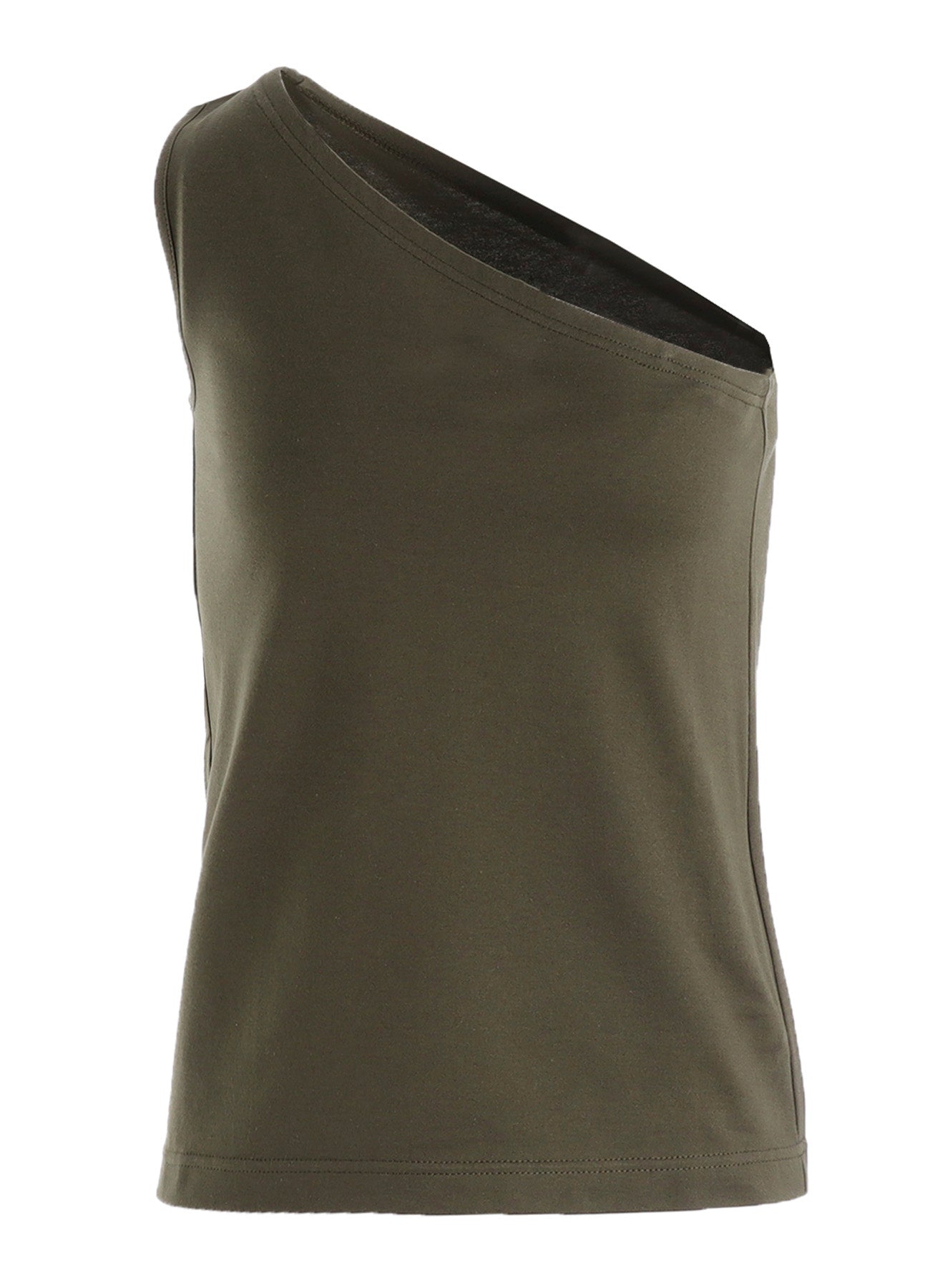 60/2 COTTON SINGLE JERSEY ONE SHOULDER TANK TOP  A