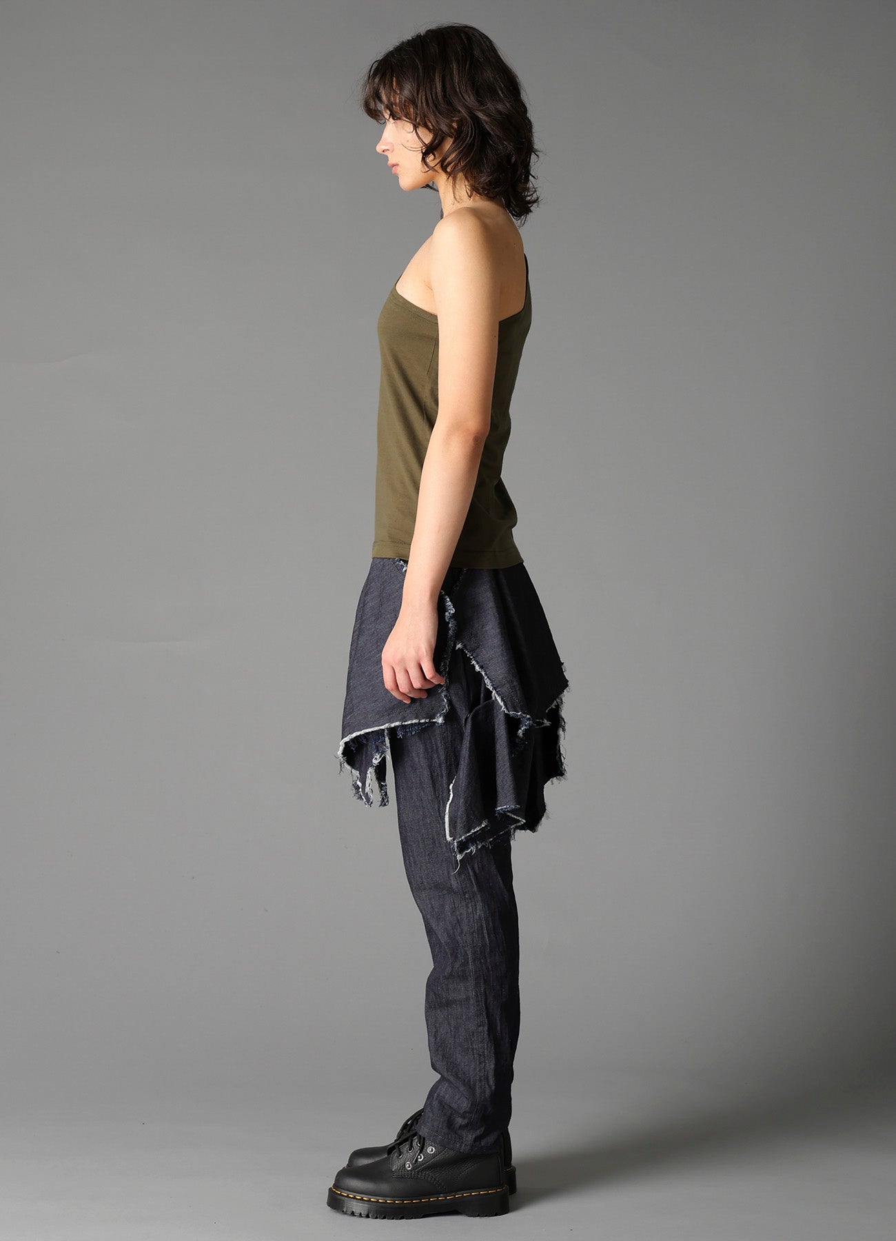 60/2 COTTON SINGLE JERSEY ONE SHOULDER TANK TOP  A