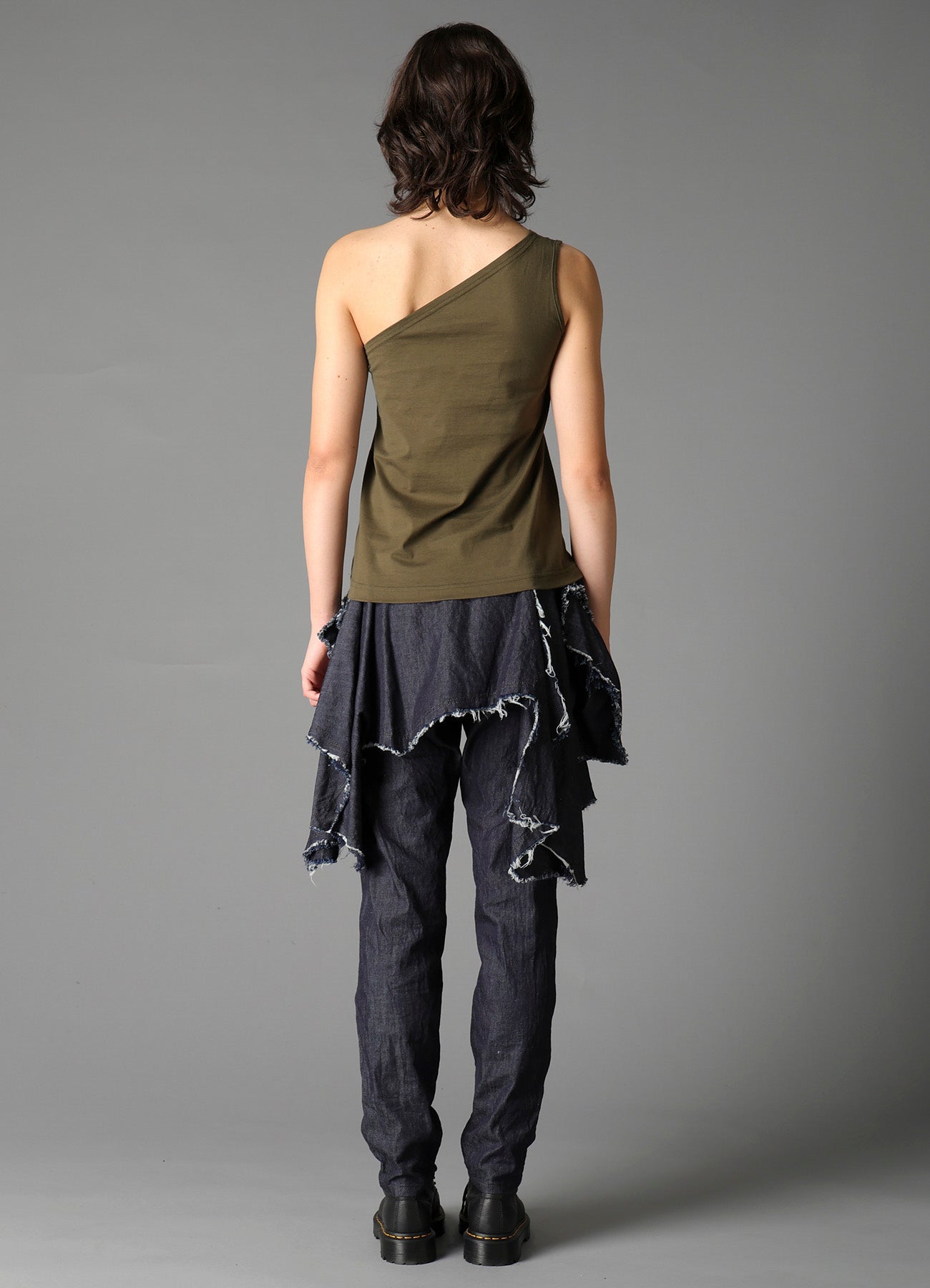 60/2 COTTON SINGLE JERSEY ONE SHOULDER TANK TOP  A