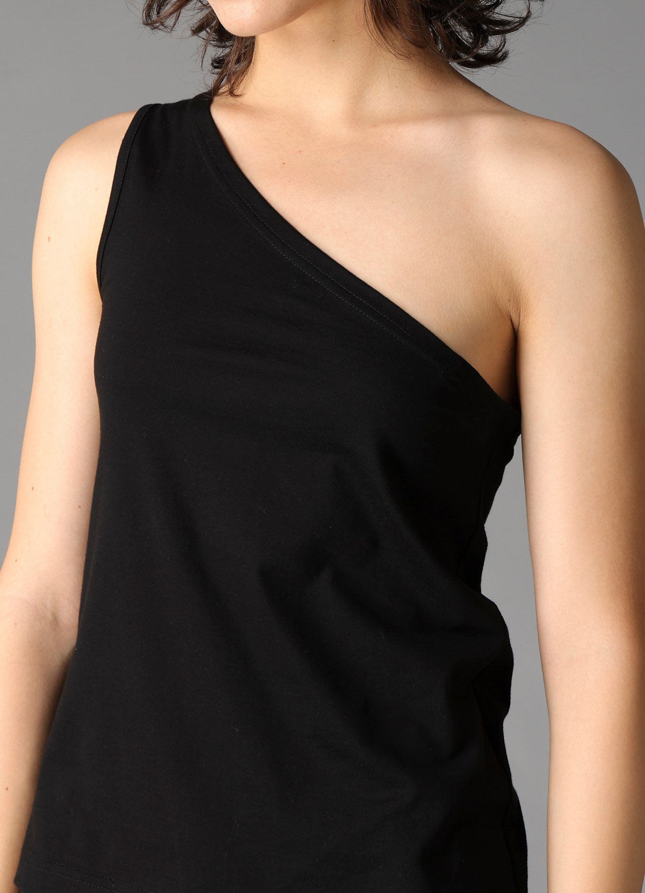 60/2 COTTON SINGLE JERSEY ONE SHOULDER TANK TOP  A