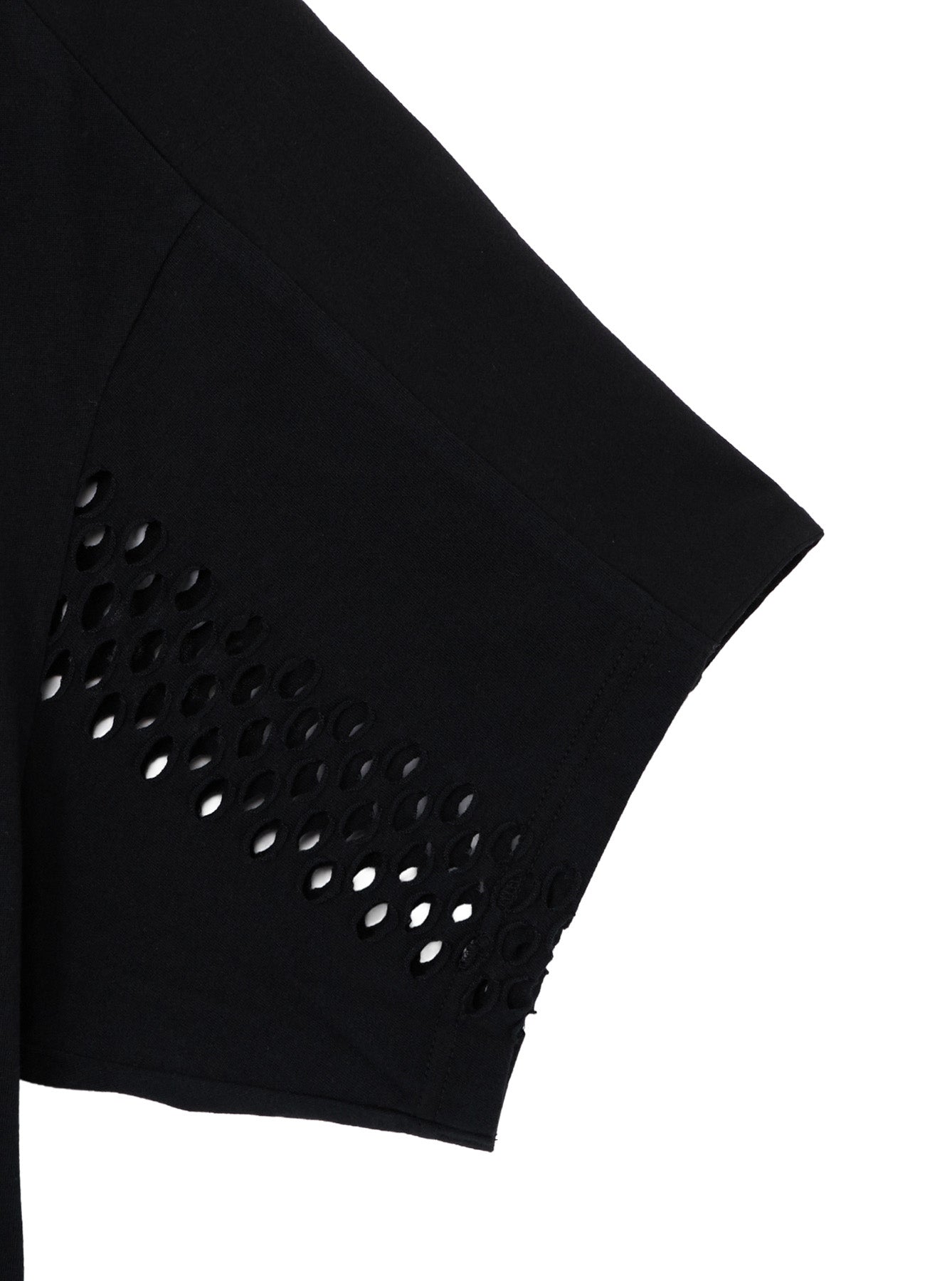 EYELET STRIPES BACK TWIST DETAIL TEE