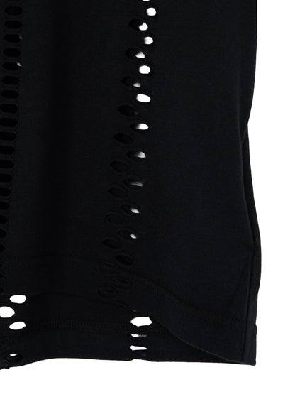 EYELET STRIPES BACK TWIST DETAIL TEE
