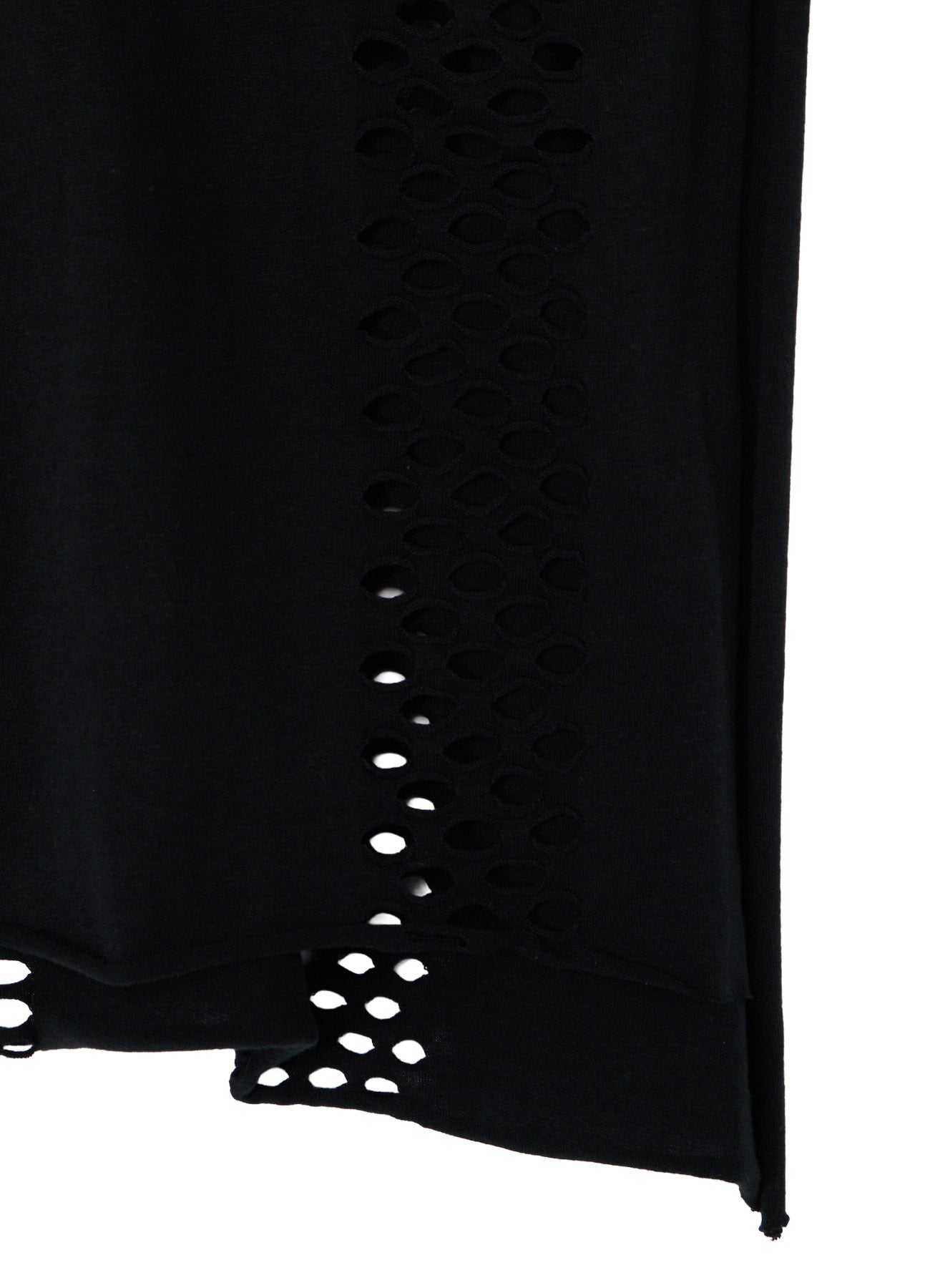EYELET STRIPES LACE UP SQUARE TEE