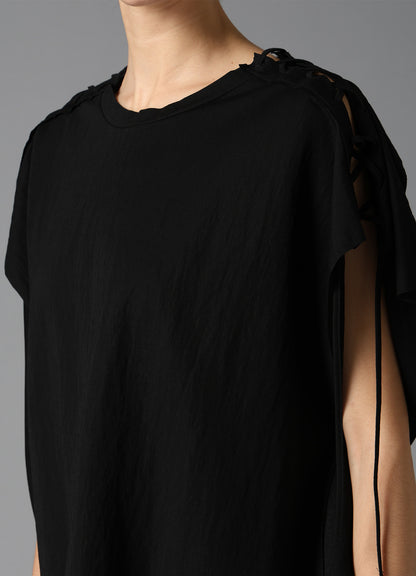 NATURAL SMOOTH LACE UP SQUARE TEE