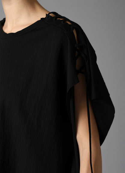 NATURAL SMOOTH LACE UP SQUARE TEE