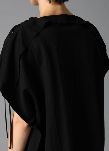 NATURAL SMOOTH LACE UP SQUARE TEE