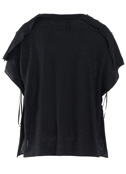 LI/ SINGLE JERSEY LACE UP SQUARE TEE