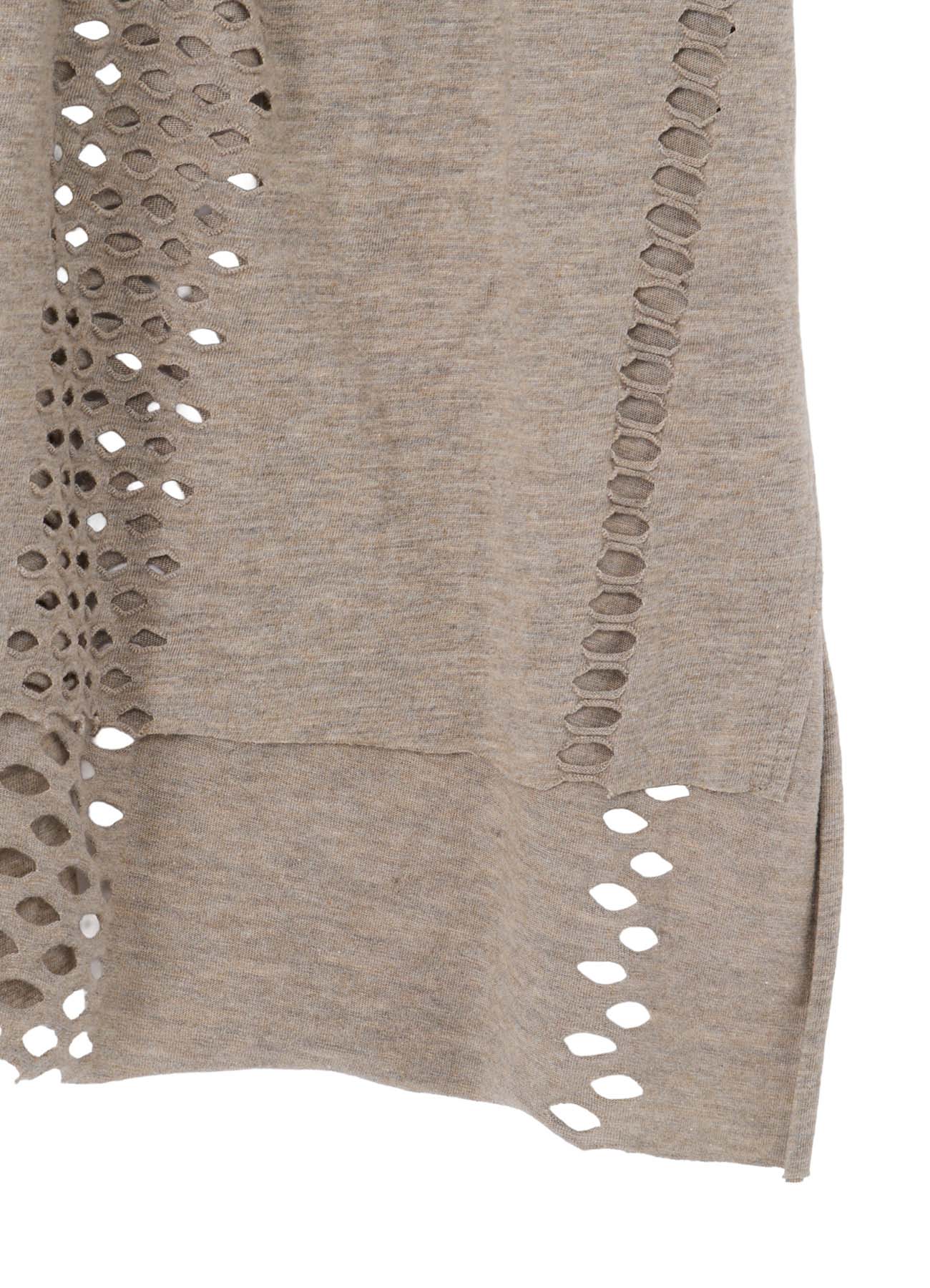 EYELET STRIPES LACE UP ASYMMETRIC TEE