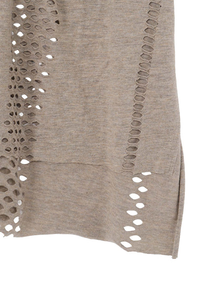 EYELET STRIPES LACE UP ASYMMETRIC TEE