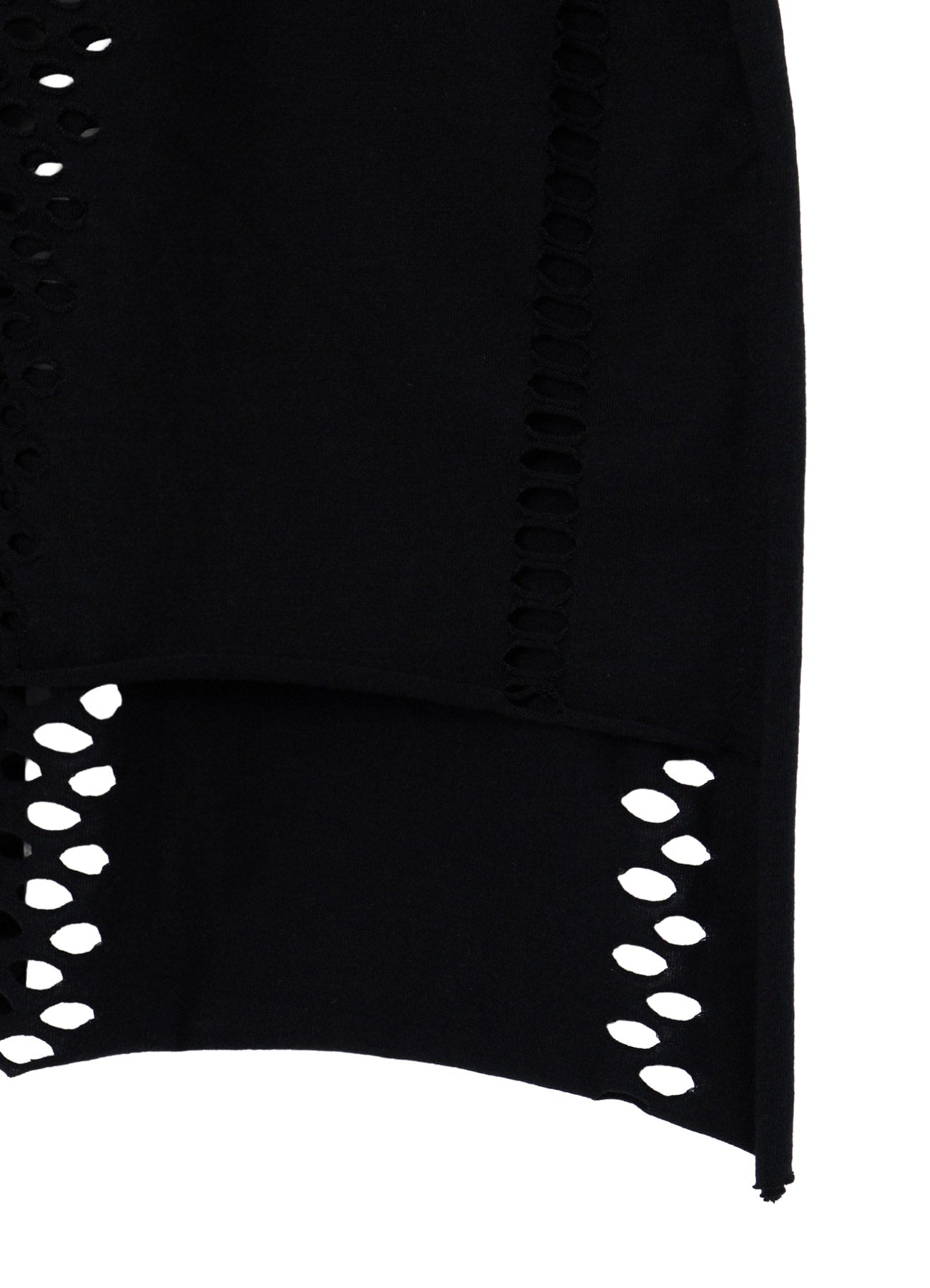 EYELET STRIPES LACE UP ASYMMETRIC TEE