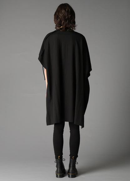 NATURAL SMOOTH LACE UP ASYMMETRIC TEE