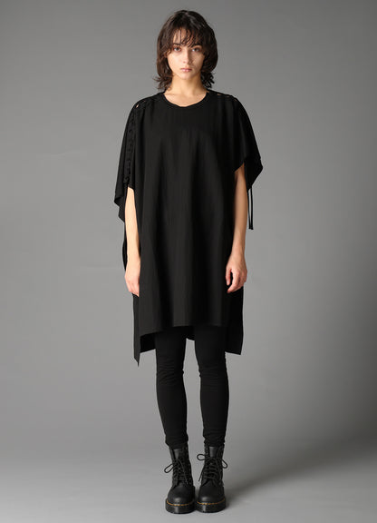 NATURAL SMOOTH LACE UP ASYMMETRIC TEE