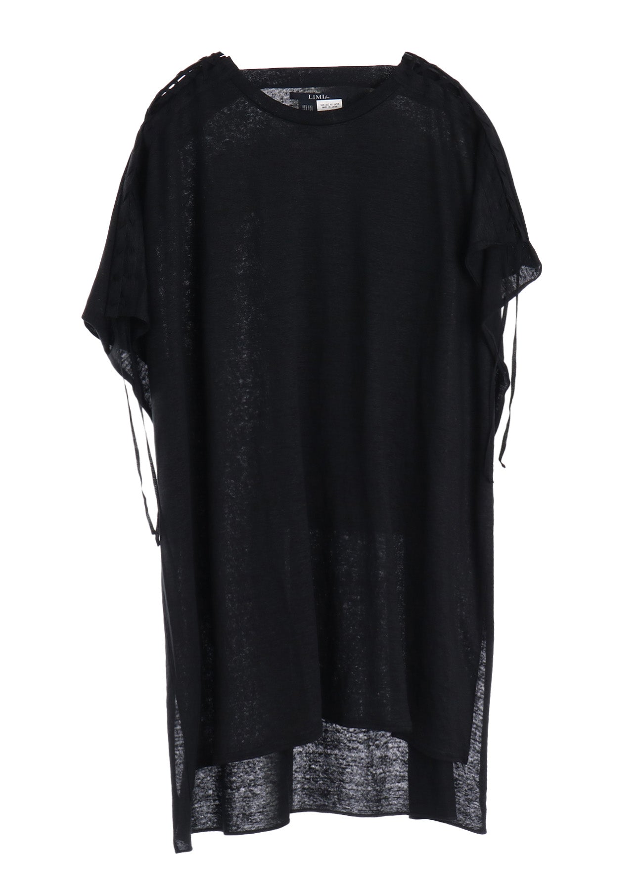 LI/ SINGLE JERSEY LACE UP ASYMMETRIC TEE