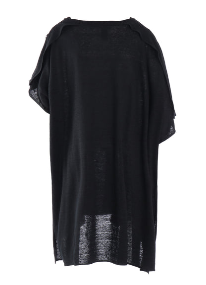 LI/ SINGLE JERSEY LACE UP ASYMMETRIC TEE