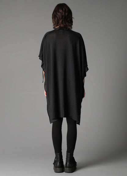 LI/ SINGLE JERSEY LACE UP ASYMMETRIC TEE