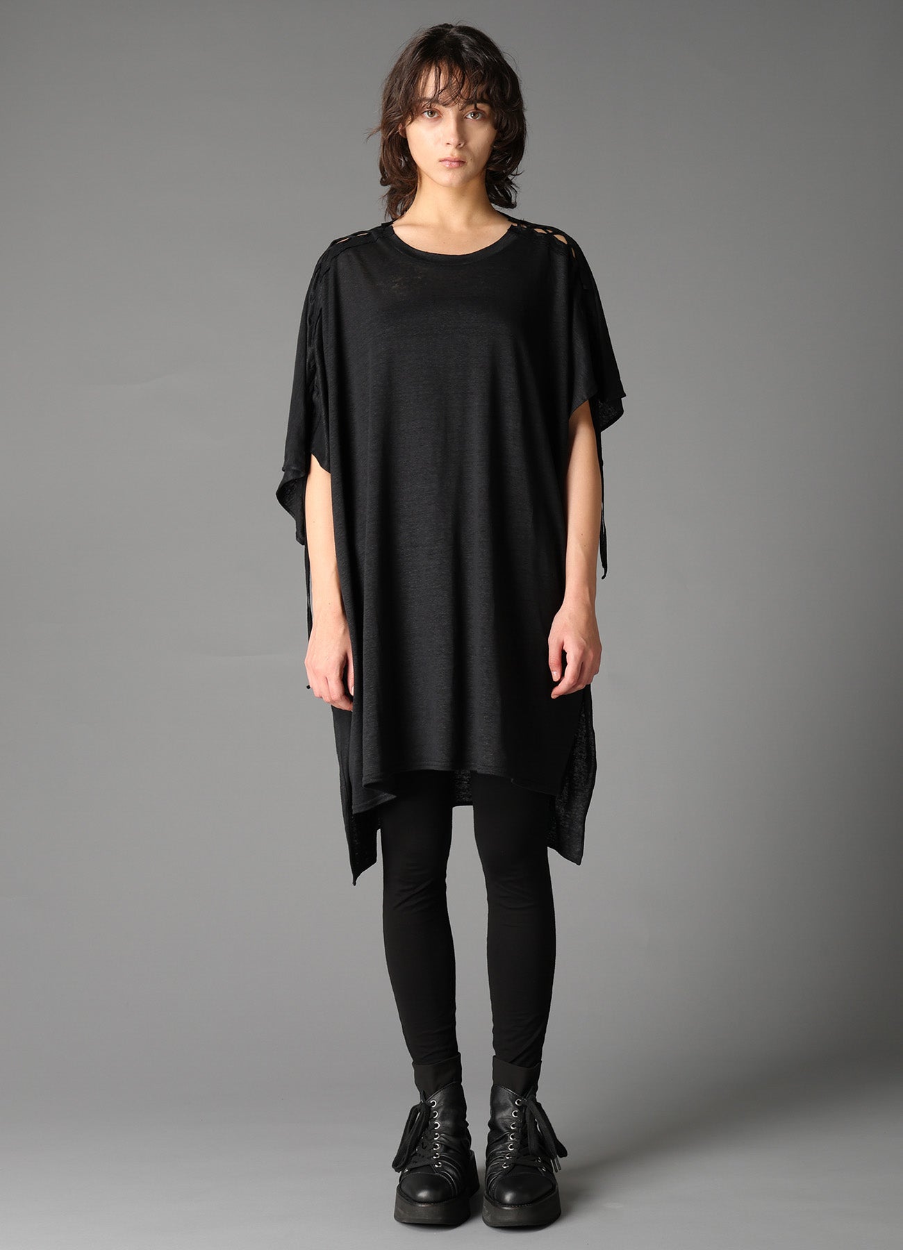 LI/ SINGLE JERSEY LACE UP ASYMMETRIC TEE – THE SHOP YOHJI YAMAMOTO
