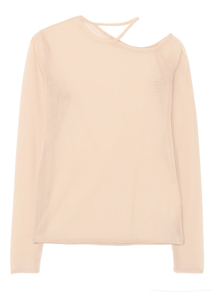 PE TULLE　CUTTING DETAIL TIGHT TEE