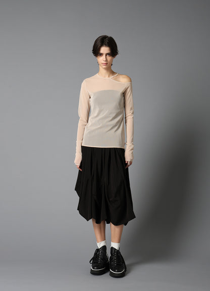 PE TULLE　CUTTING DETAIL TIGHT TEE