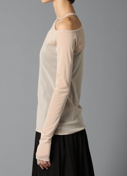 PE TULLE　CUTTING DETAIL TIGHT TEE
