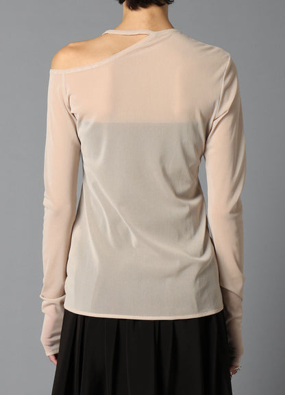 PE TULLE　CUTTING DETAIL TIGHT TEE