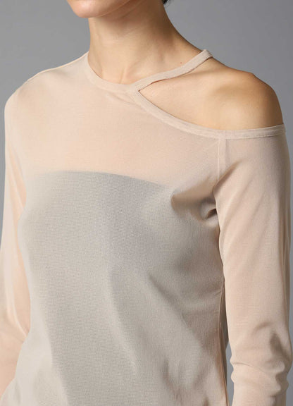 PE TULLE　CUTTING DETAIL TIGHT TEE