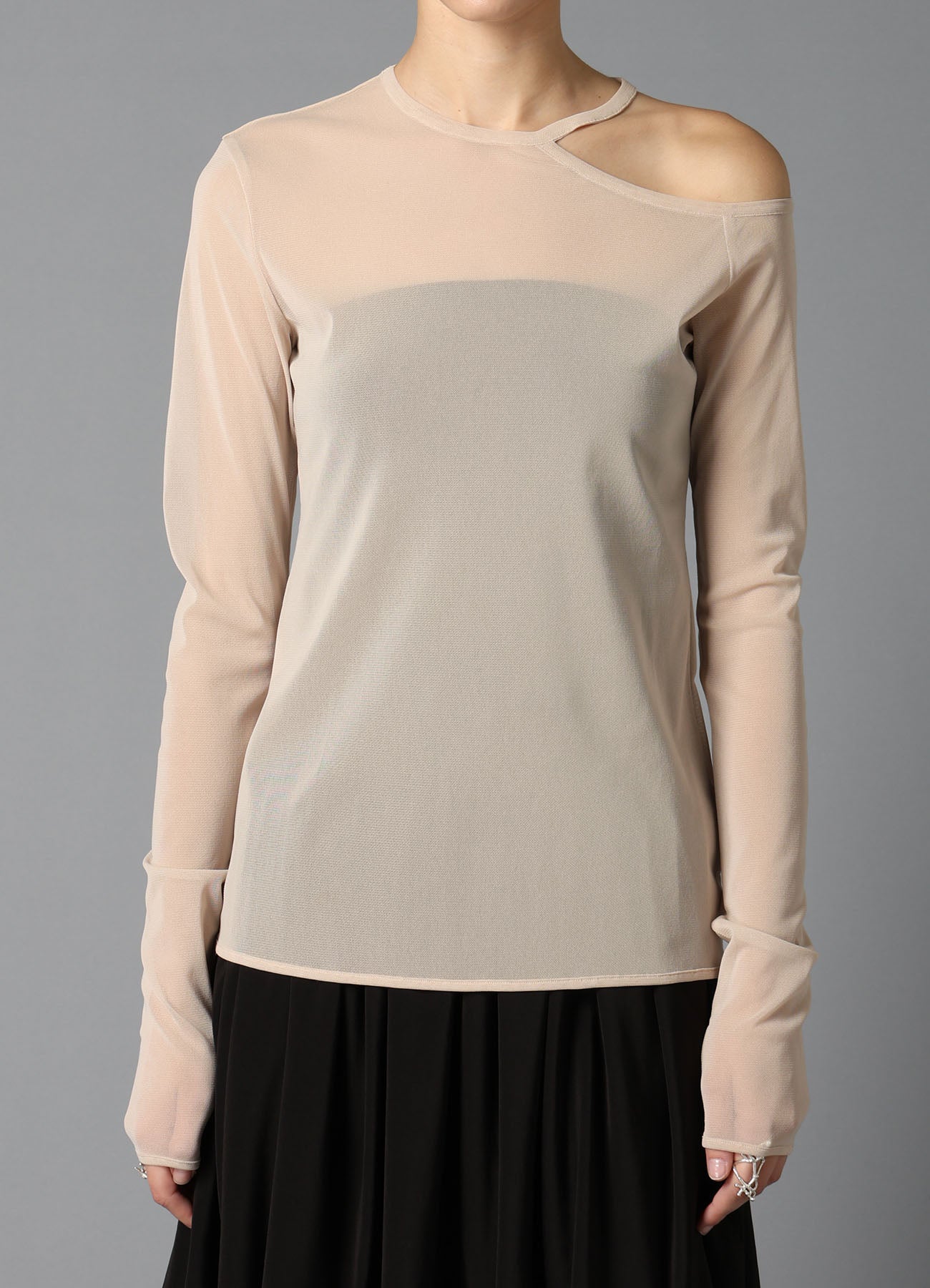 PE TULLE　CUTTING DETAIL TIGHT TEE