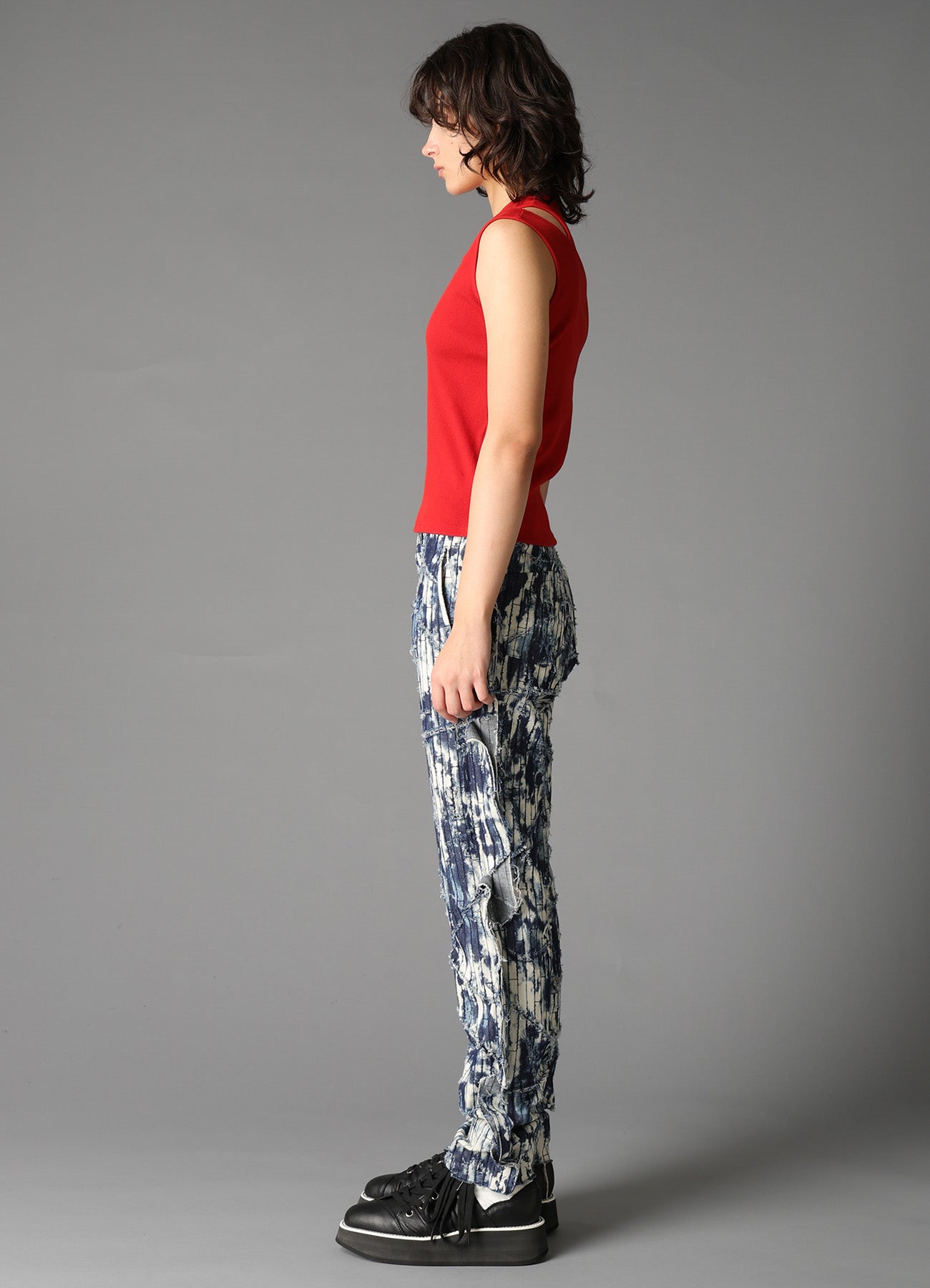 COTTON RIB SHOULDER SLIT TANK TOP