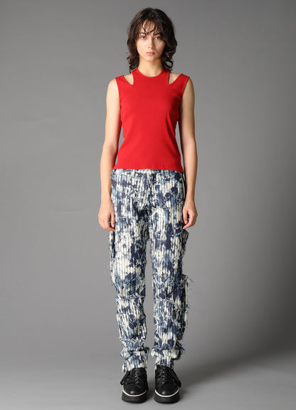 COTTON RIB SHOULDER SLIT TANK TOP