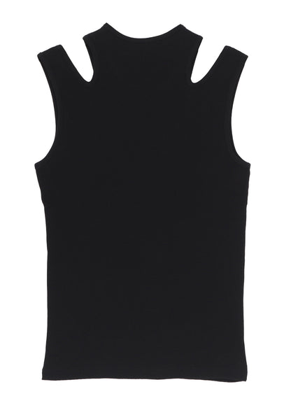 COTTON RIB SHOULDER SLIT TANK TOP