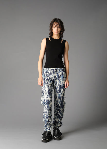 COTTON RIB SHOULDER SLIT TANK TOP