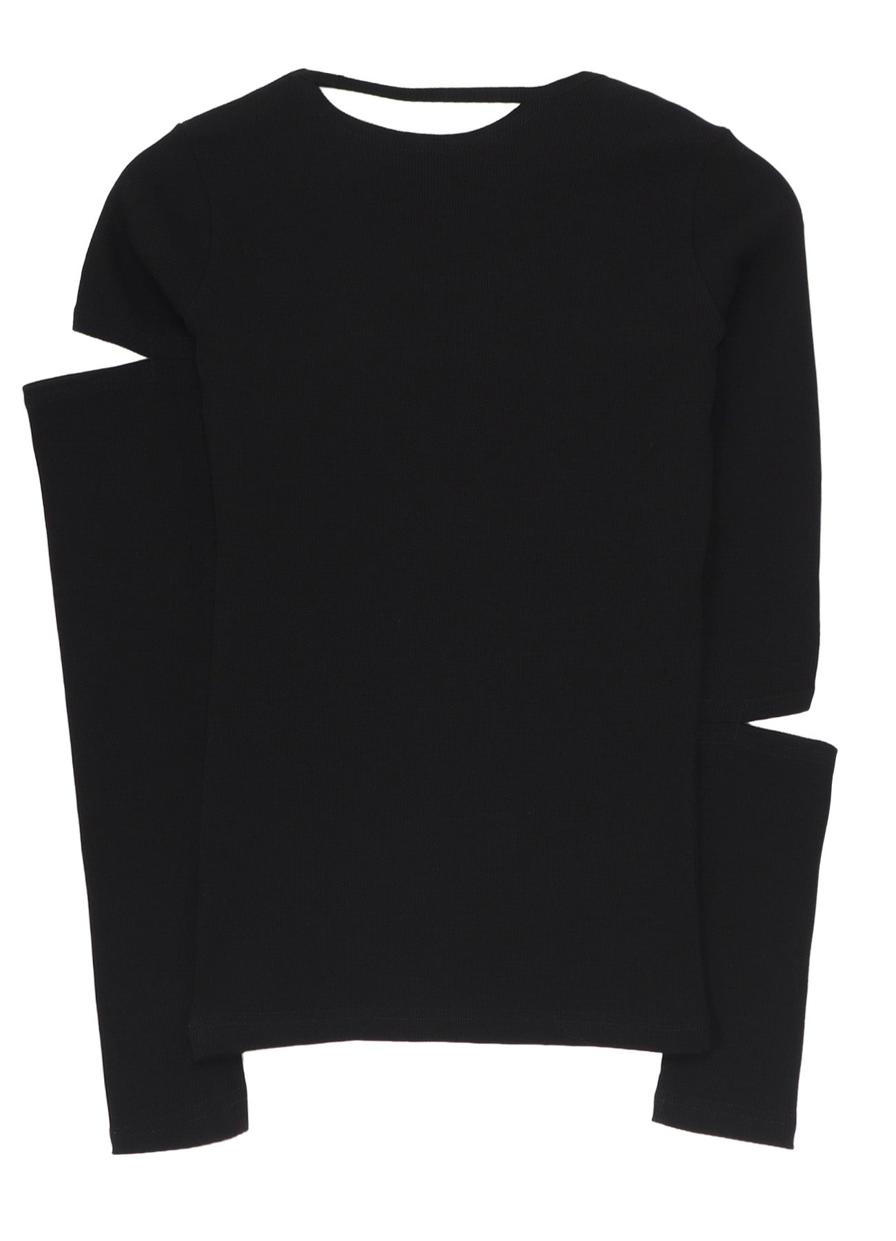 COTTON RIB LONG SLEEVE SLIT TEE