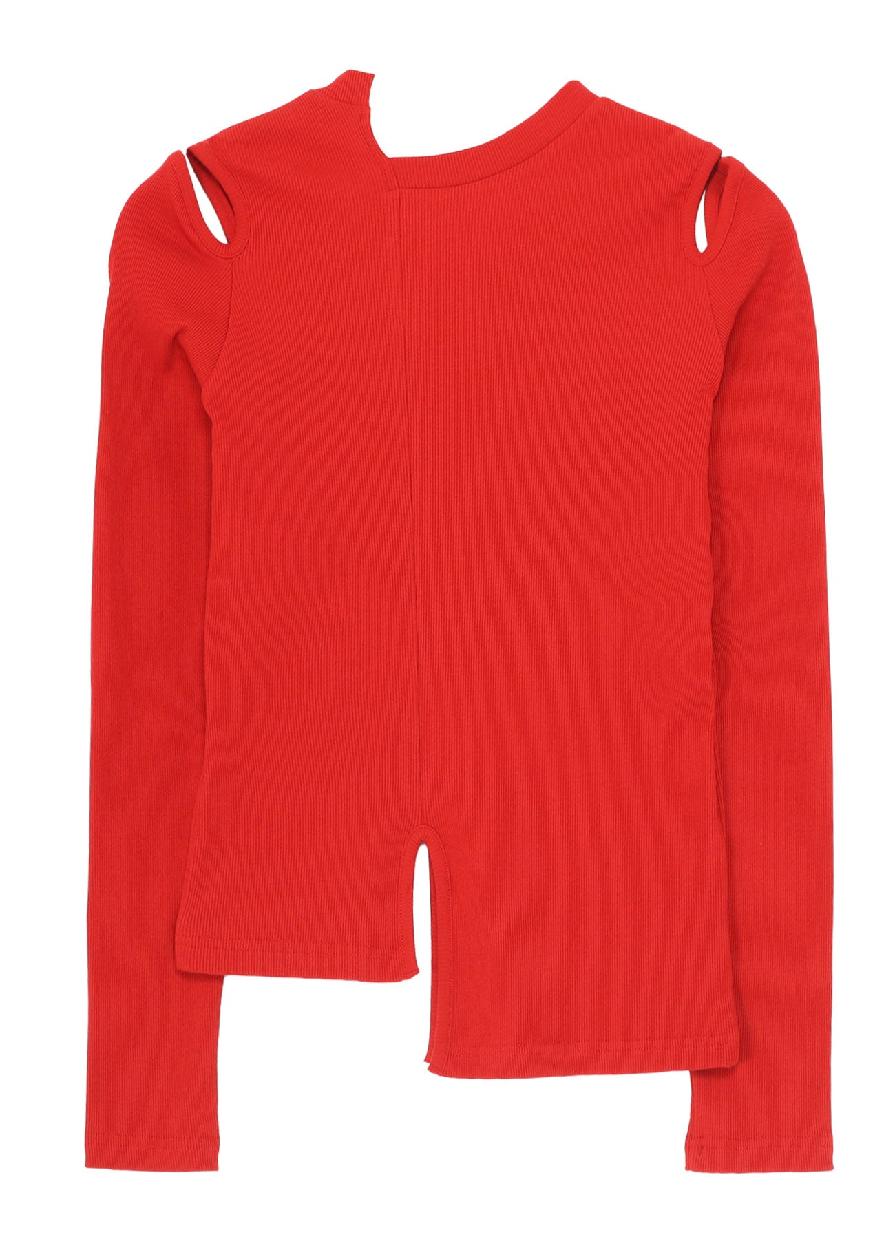 COTTON RIB ASYMMETRIC LONG SLEEVE TEE