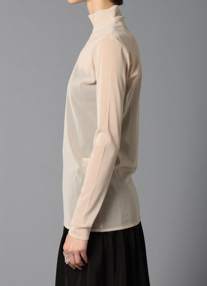 PE TULLE  HIGH NECK PULLOVER