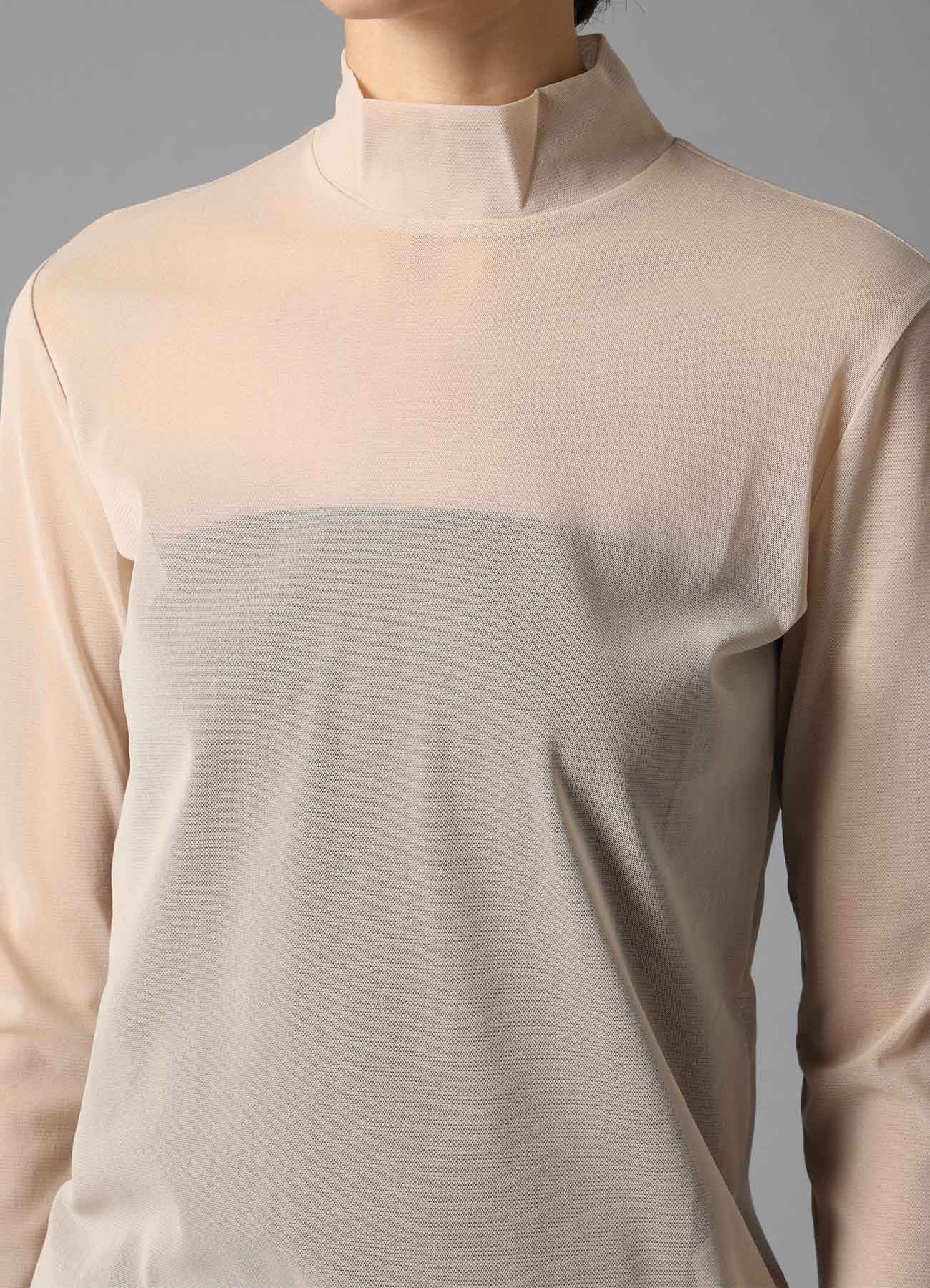 PE TULLE  HIGH NECK PULLOVER