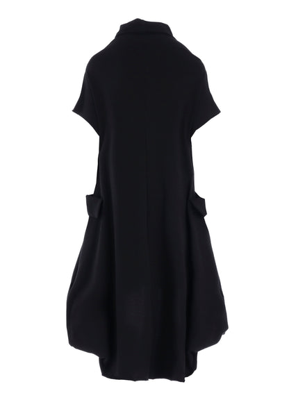 COTTON FRENCH TERRY DRAPE DETAIL DRESS