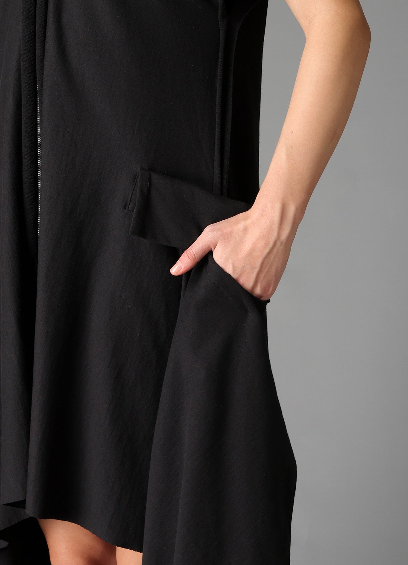 COTTON FRENCH TERRY DRAPE DETAIL DRESS