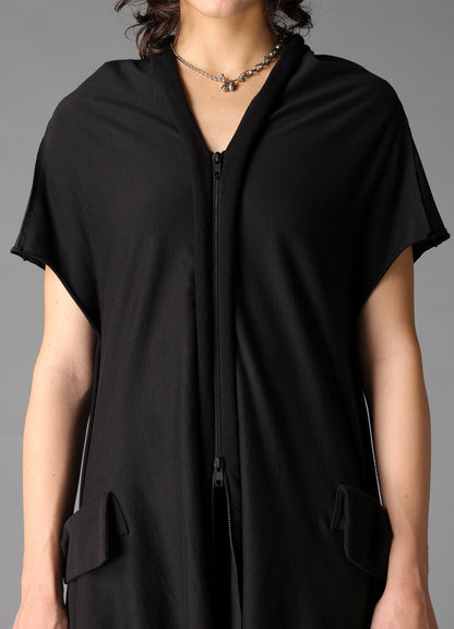 COTTON FRENCH TERRY DRAPE DETAIL DRESS