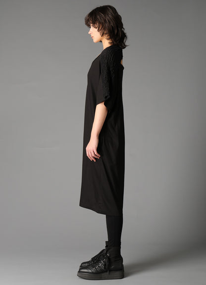 SINGLE JERSEY+SHRINKED LACE BACK TWIST DETAIL DRESS