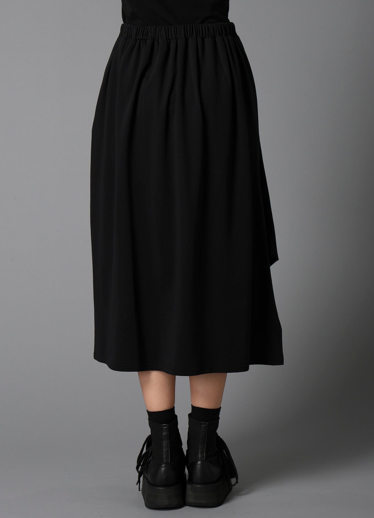 COTTON FRENCH TERRY SIDE DRAPE SKIRT